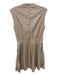 Tart Size XS Beige Polyurethane V Neck Back Zip Sleeveless Pleated Detail Dress Beige / XS