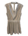 Tart Size XS Beige Polyurethane V Neck Back Zip Sleeveless Pleated Detail Dress Beige / XS