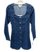 Aligne Size 2 Blue Wash Cotton Blend Denim Button Front Long Sleeve Mini Dress Blue Wash / 2
