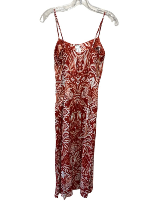 Farm Rio Size XS Red & Multi Viscose Printed Adjustable Strap Maxi Dress Red & Multi / XS