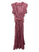 Misa Size L Pink, Blue, Multi Polyester Sleeveless Floral Print Sheer Maxi Dress Pink, Blue, Multi / L