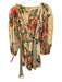 Farm Rio Size XS Pink, Blue, Multi Linen & Viscose Long puff sleeve Belt Romper Pink, Blue, Multi / XS