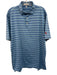 Peter Millar Size L Blue & Light Blue Polyester Striped Polo Men's Short Sleeve Blue & Light Blue / L