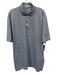 Peter Millar Size L Blue & White Polyester All Over Print Polo Short Sleeve Blue & White / L