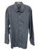 Salvatore Ferragamo Size XL Blue & Navy Print Cotton Men's Long Sleeve Shirt Blue & Navy Print / XL