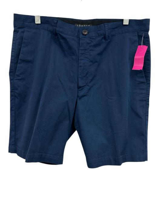 Theory Size 34 Navy Blue Cotton Solid Men's Shorts Navy Blue / 34