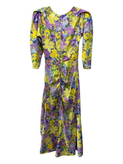 For Love & Lemons Size XS Purple, Yellow, Multi Polyester floral print Dress Purple, Yellow, Multi / XS