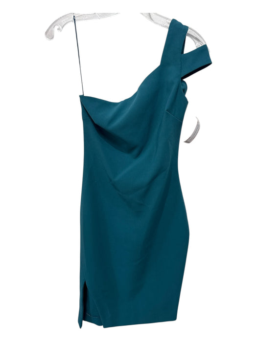 Likely Size 0 Dark Teal Polyester One Strap Solid Mini Bodycon Dress Dark Teal / 0