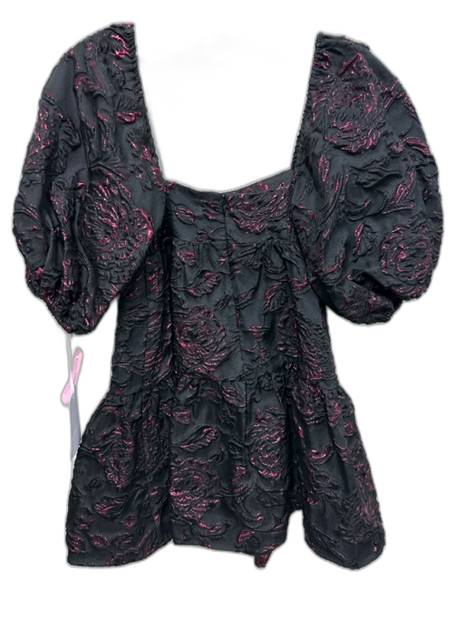 Amanda Uprichard Size XS Black & Pink Polyester Blend Metallic Thread Dress Black & Pink / XS