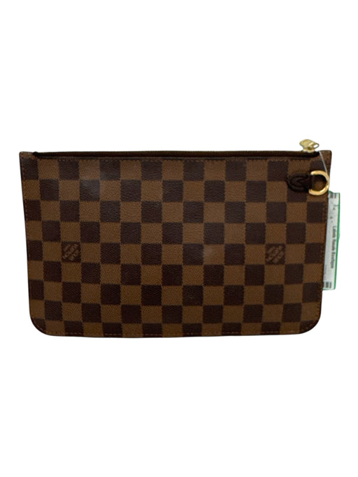 Louis Vuitton Brown Leather Checked Damier Ebene Bag Brown