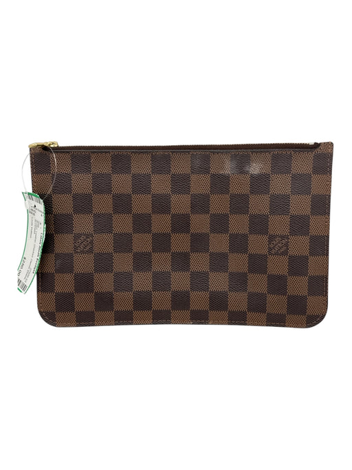 Louis Vuitton Brown Leather Checked Damier Ebene Bag Brown