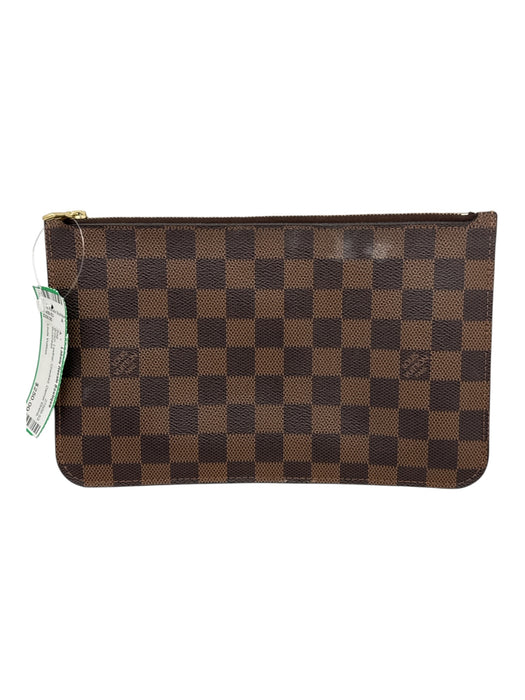 Louis Vuitton Brown Leather Checked Damier Ebene Bag Brown