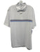 Peter Millar NWT Size L White Synthetic Striped Polo Athleisure Short Sleeve White / L
