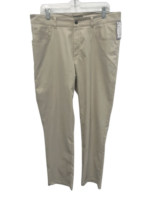 Peter Millar Size 36 Beige Synthetic Solid Athletic Khakis Men's Pants Beige / 36
