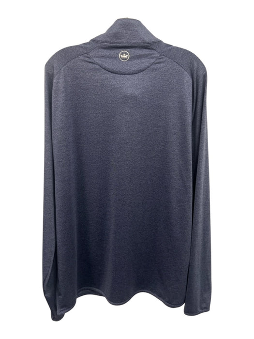 Peter Millar Size XL Navy Blue Polyester All Over Print Men's Long Sleeve Shirt Navy Blue / XL