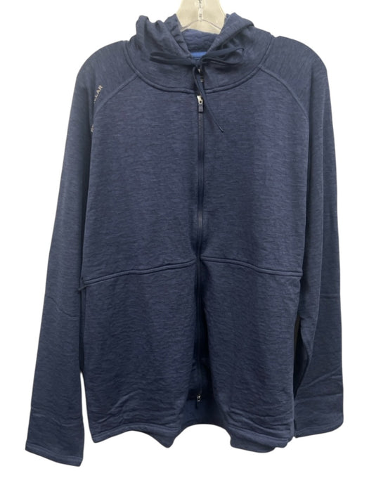 Peter Millar NWT Size XXL Navy Blue Polyester Heathered Zipper Hoodie Jacket Navy Blue / XXL