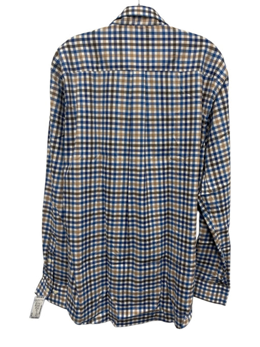 Peter Millar NWT Size L White & Multi Cotton Plaid Button Down Long Sleeve Shirt White & Multi / L