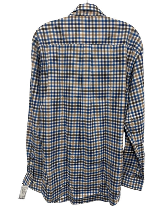 Peter Millar NWT Size L White & Multi Cotton Plaid Button Down Long Sleeve Shirt White & Multi / L