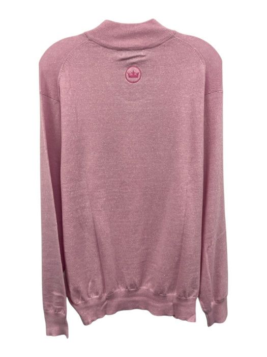 Peter Millar NWT Size L Pink Merino Wool Solid Quarter Zip Men's Jacket Pink / L