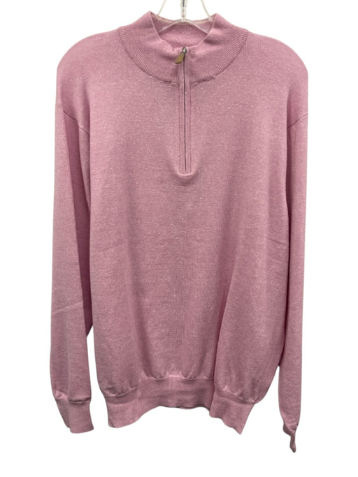 Peter Millar NWT Size L Pink Merino Wool Solid Quarter Zip Men's Jacket Pink / L
