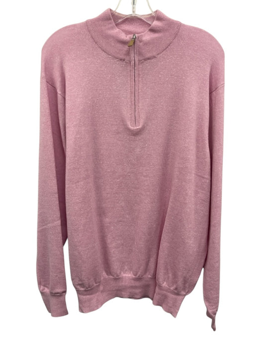 Peter Millar NWT Size L Pink Merino Wool Solid Quarter Zip Men's Jacket Pink / L
