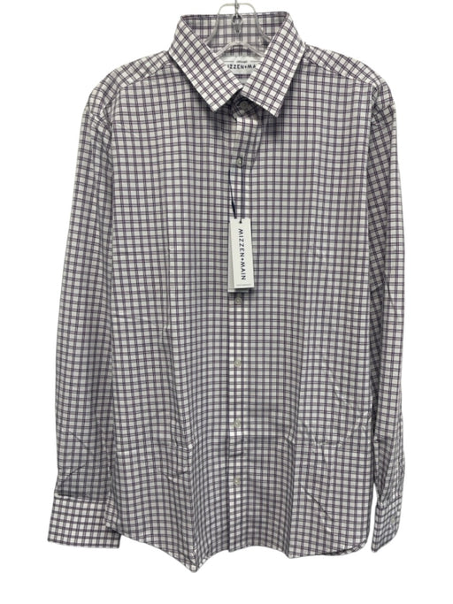 Mizzen + Main NWT Size L White, Red & Blue Polyester Plaid Long Sleeve Shirt White, Red & Blue / L
