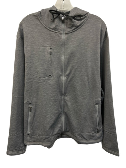 Peter Millar NWT Size XL Gray Synthetic Solid Athletic Hoodie Men's Jacket Gray / XL
