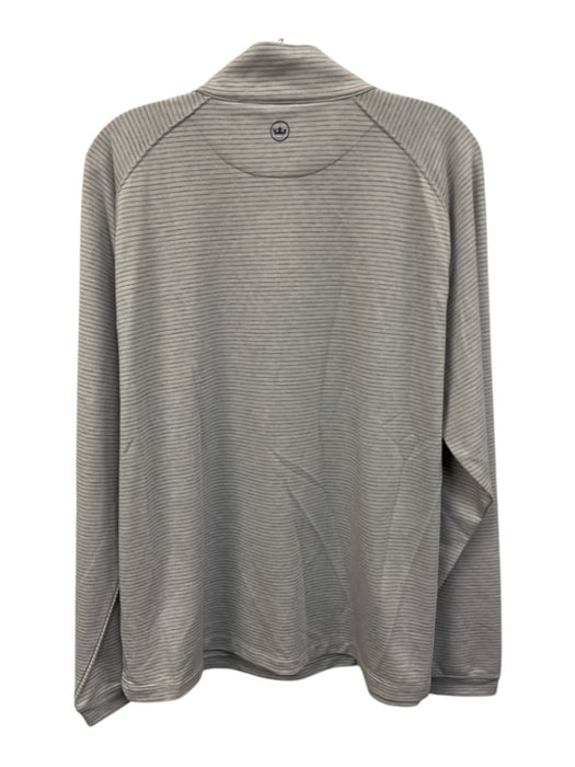 Peter Millar NWT Size XL Gray Synthetic Striped Quarter Zip Long Sleeve Shirt Gray / XL