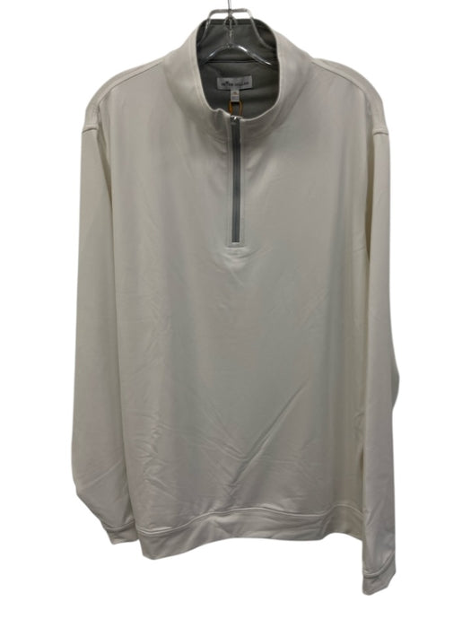 Peter Millar NWT Size XL White Synthetic Solid Quarter Zip Long Sleeve Shirt White / XL