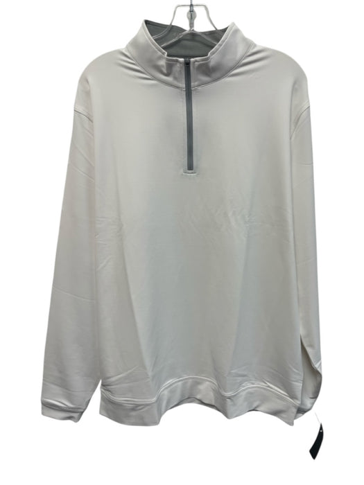 Peter Millar NWT Size XL White Synthetic Solid Quarter Zip Long Sleeve Shirt White / XL