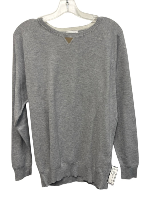 Peter Millar Size L Gray Cotton Blend Solid Knit Crew Men's Sweater Gray / L