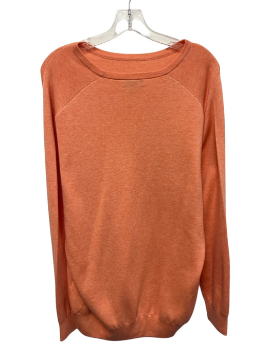 Peter Millar Size XL Orange Cotton Blend Solid Knit Crew Men's Sweater Orange / XL