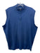 Peter Millar Size L Blue Cotton Blend Solid Quarter Zip Vest Men's Sweater Blue / L