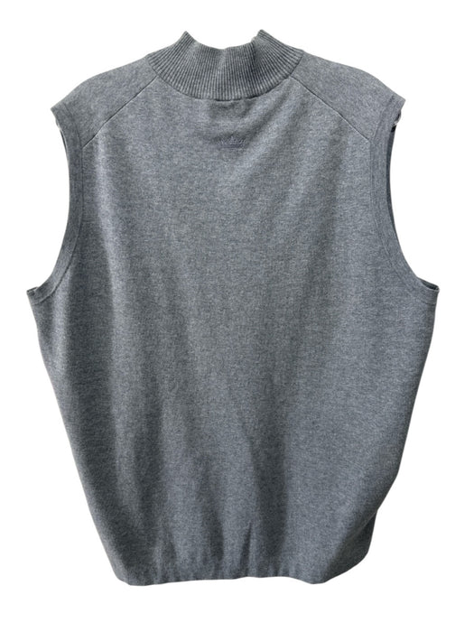 Peter Millar Size L Gray Cotton Solid Quarter Zip Men's Sweater Gray / L