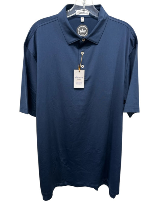 Peter Millar NWT Size XL Navy Synthetic Solid Athletic Polo Men's Short Sleeve Navy / XL