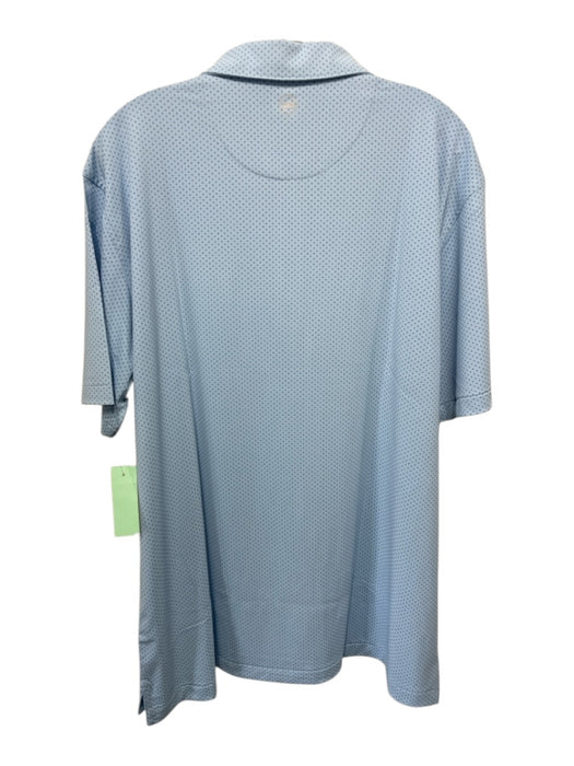 Peter Millar NWT Size XL Light Blue & Blue Print Synthetic Dots Short Sleeve Light Blue & Blue Print / XL