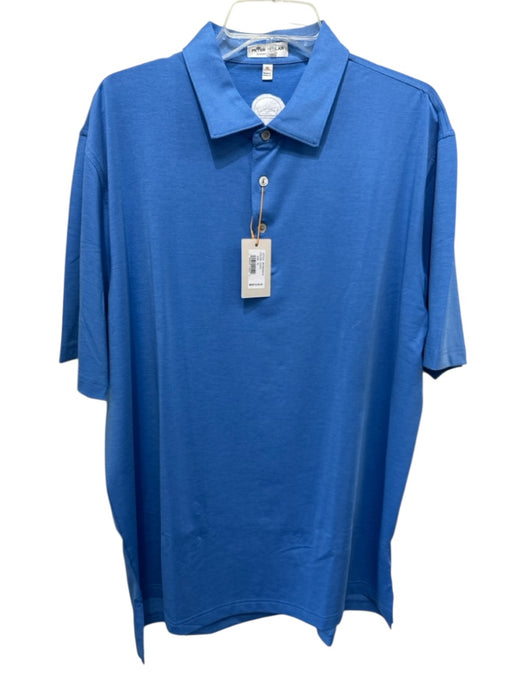 Peter Millar NWT Size XL Blue Synthetic Heathered Athletic Polo Short Sleeve Blue / XL