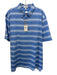 Peter Millar NWT Size XL Blue & White Synthetic Striped Polo Men's Short Sleeve Blue & White / XL