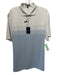 Peter Millar NWT Size XL White & Blue Synthetic Striped Polo Men's Short Sleeve White & Blue / XL