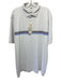 Peter Millar NWT Size XL White & Blue Synthetic Striped Polo Men's Short Sleeve White & Blue / XL