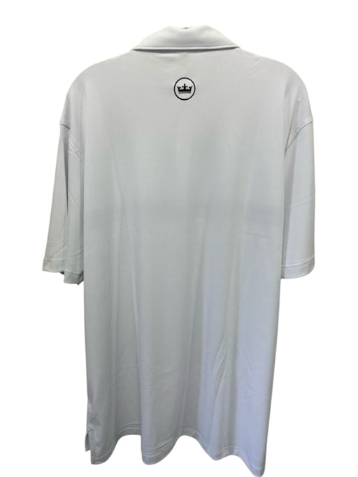 Peter Millar NWT Size XL White & Blue Synthetic Striped Polo Men's Short Sleeve White & Blue / XL