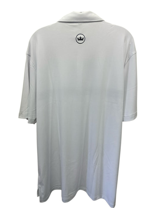 Peter Millar NWT Size XL White & Blue Synthetic Striped Polo Men's Short Sleeve White & Blue / XL