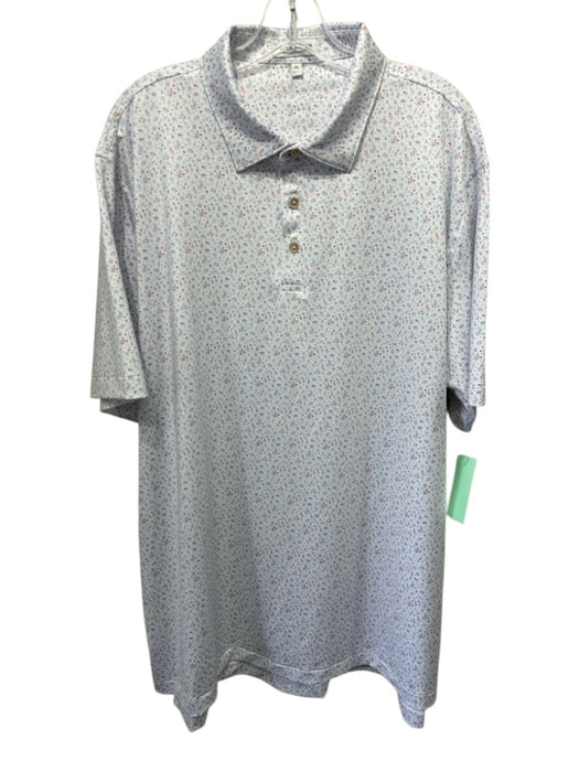 Peter Millar Size XL White & Multi Synthetic Drinks Polo Athleisure Short Sleeve White & Multi / XL