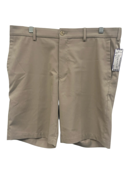 Peter Millar Size 34 Beige Synthetic Solid Athletic Khakis Men's Shorts Beige / 34