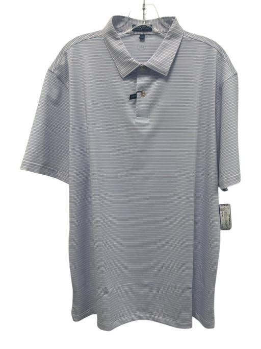 Peter Millar NWT Size XL Pink & Blue Synthetic Striped Polo Men's Short Sleeve Pink & Blue / XL