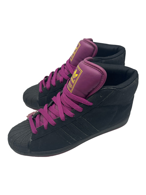 Adidas Shoe Size 12 Black & Purple Leather Two Tone High Top Men's Shoes 12