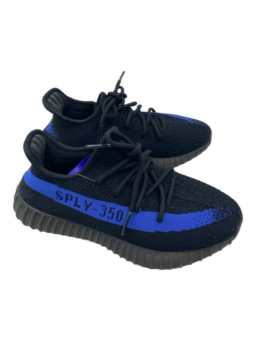 YEEZY Shoe Size 6.5 Black & Blue Synthetic Sock Knit Laces Slip On Sneakers Black & Blue / 6.5