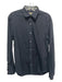 Burberry Size M Black, Tan & Red Cotton Button Down Long Sleeve Collar Top Black, Tan & Red / M
