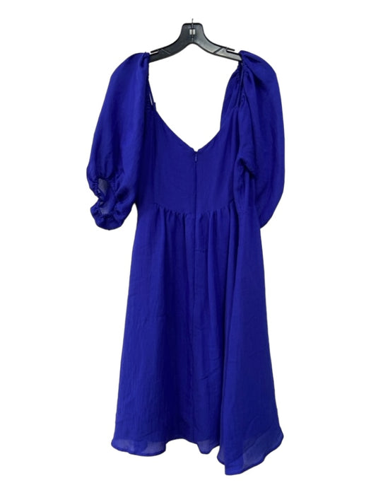 Moulinette Soeurs Size M Cobalt Blue Rayon 3/4 Sleeve Cold Shoulder V Neck Dress Cobalt Blue / M