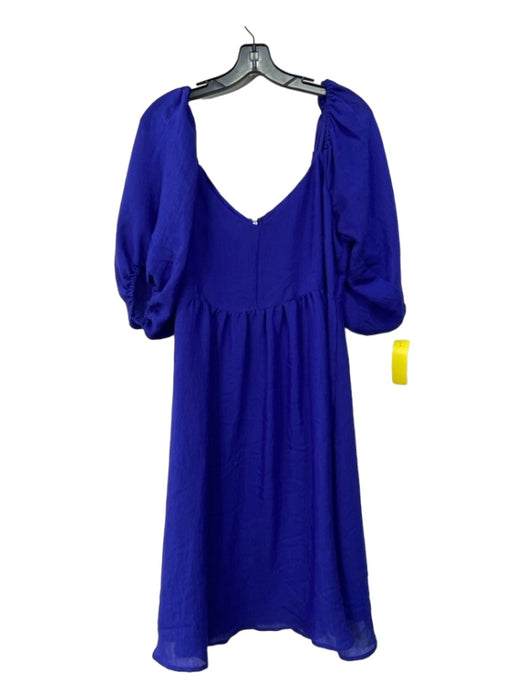 Moulinette Soeurs Size M Cobalt Blue Rayon 3/4 Sleeve Cold Shoulder V Neck Dress Cobalt Blue / M